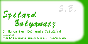 szilard bolyanatz business card